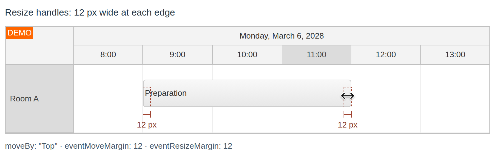 scheduler event resize margin 2028