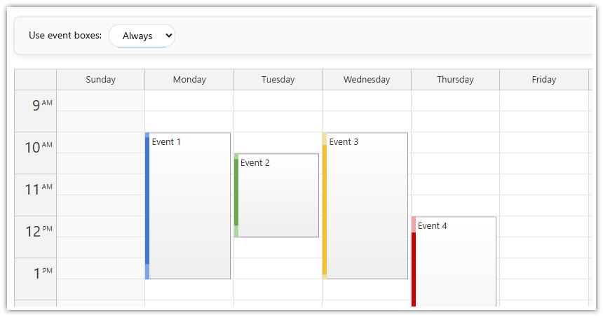 JavaScript Calendar - useEventBoxes Always