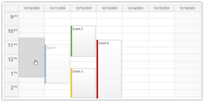 JavaScript Calendar Snap to Grid