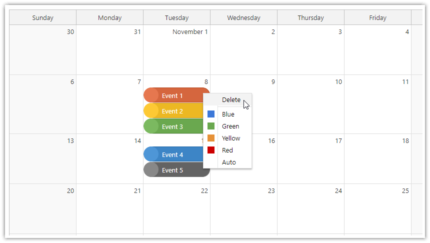 React Monthly Calendar | DayPilot Documentation - Scheduling Components ...