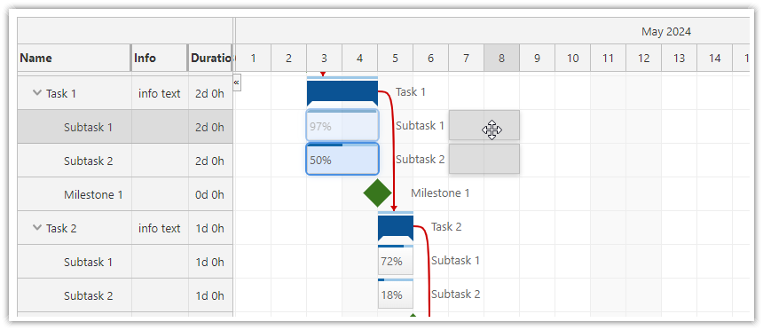 JavaScript Gantt Chart Moving Multiple Tasks JavaScript Gantt Chart Moving Multiple Tasks