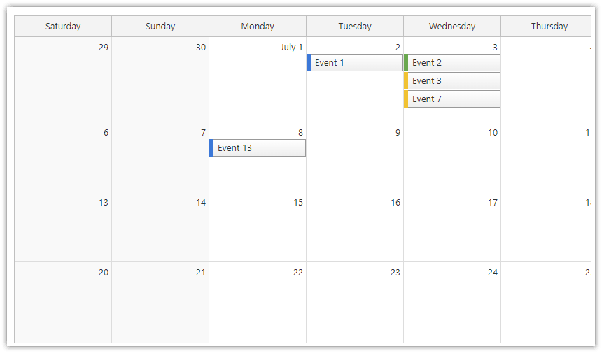 JavaScript Monthly Calendar - Setting First Day of Week