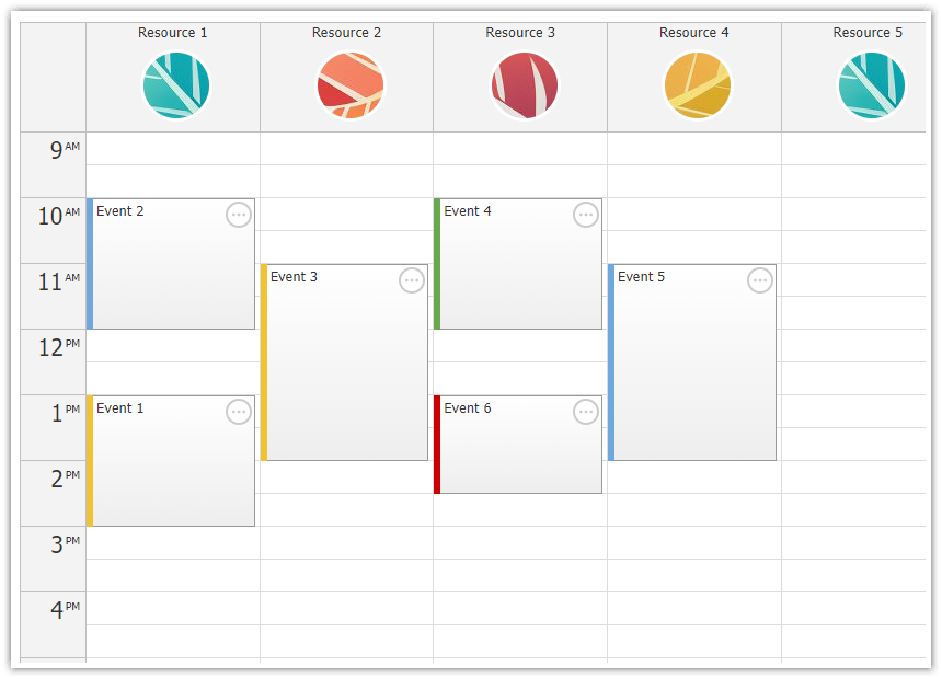 JavaScript HTML5 Resource Scheduling Calendar Component