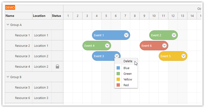 Vue Scheduler Component (DayPilot)