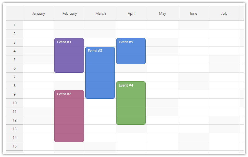 JavaScript Yearly Calendar