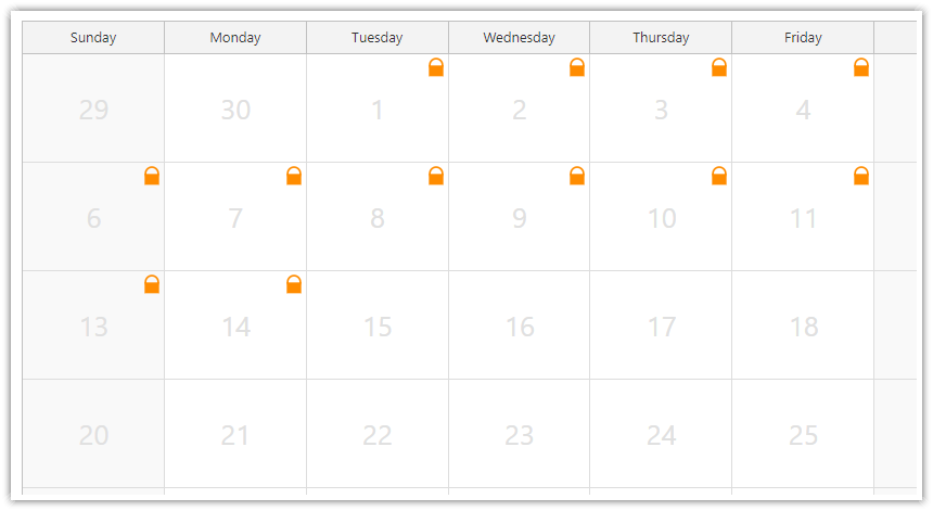 JavaScript Monthly Calendar - Cell Icons