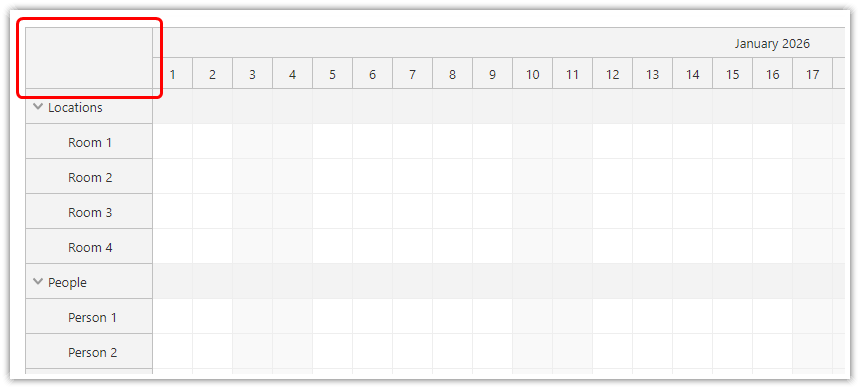 Upper-Left Corner of JavaScript Scheduler