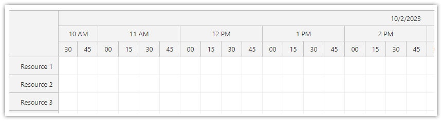 JavaScript Scheduler Scale 15 Minute Blocks