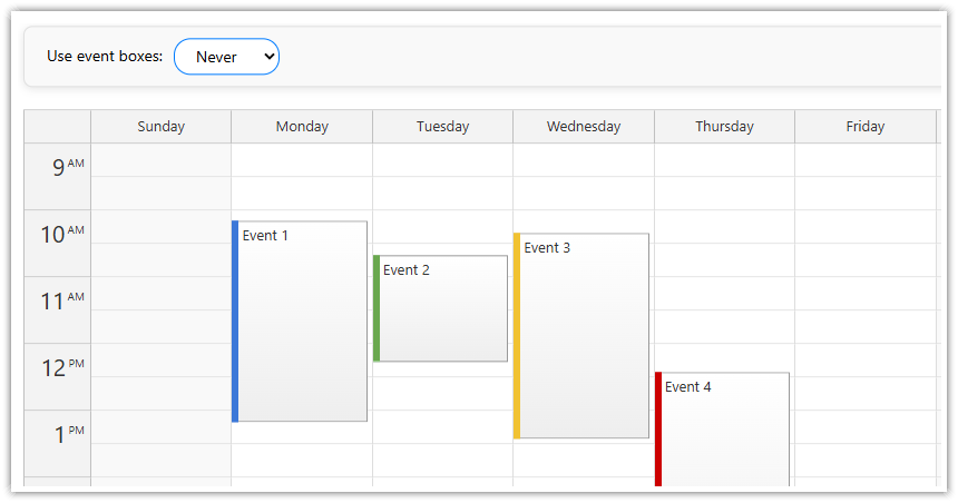 JavaScript Calendar - useEventBoxes Never