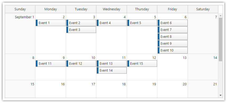 JavaScript Monthly Calendar Height