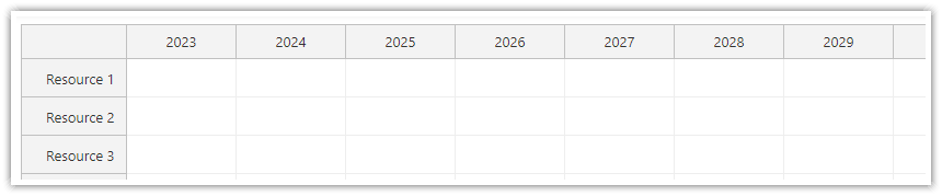 JavaScript Scheduler Scale Years