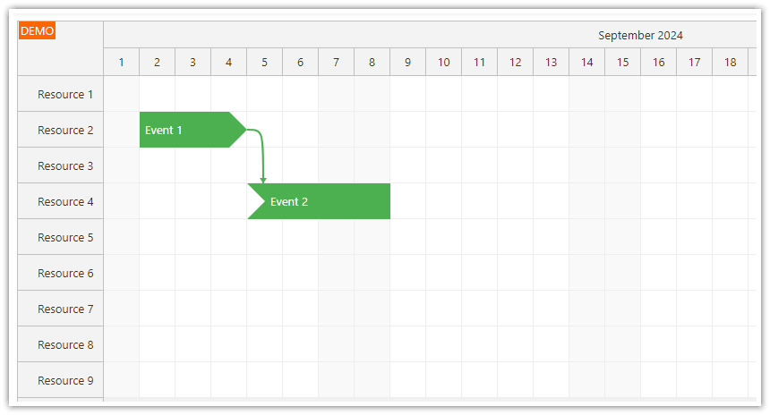 JavaScript Scheduler - Styling Linked Events