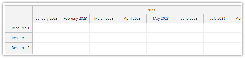 JavaScript Scheduler Scale Months