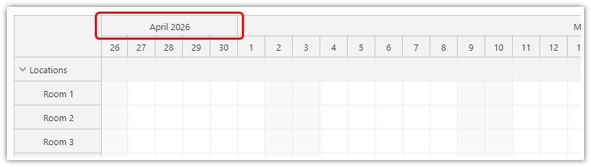 JavaScript Scheduler - Floating Time Headers Enabled