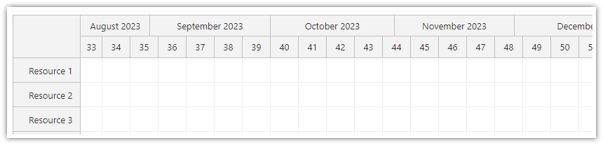 JavaScript Scheduler Scale Weeks