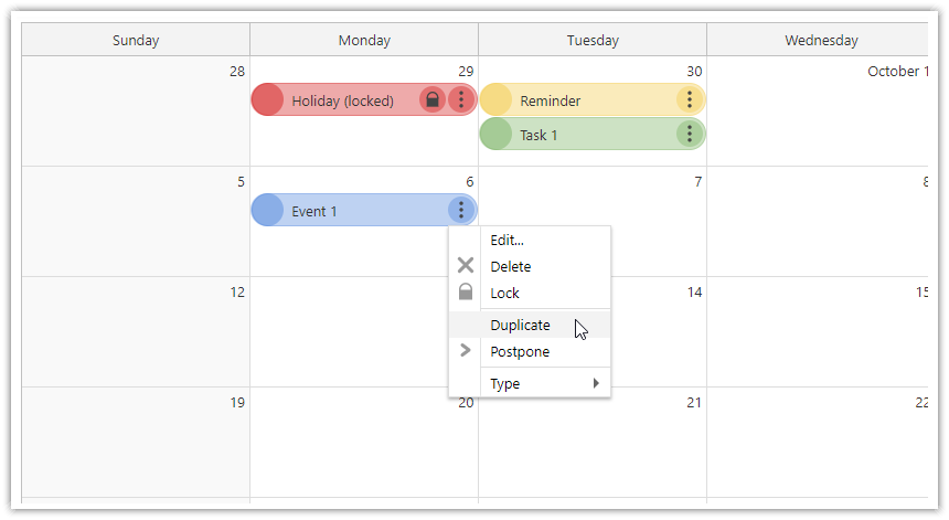 Vue Monthly Calendar Component (DayPilot) Vue Monthly Calendar Component (DayPilot)